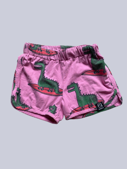 Pink cotton dino shorts 7Y | Kukukid