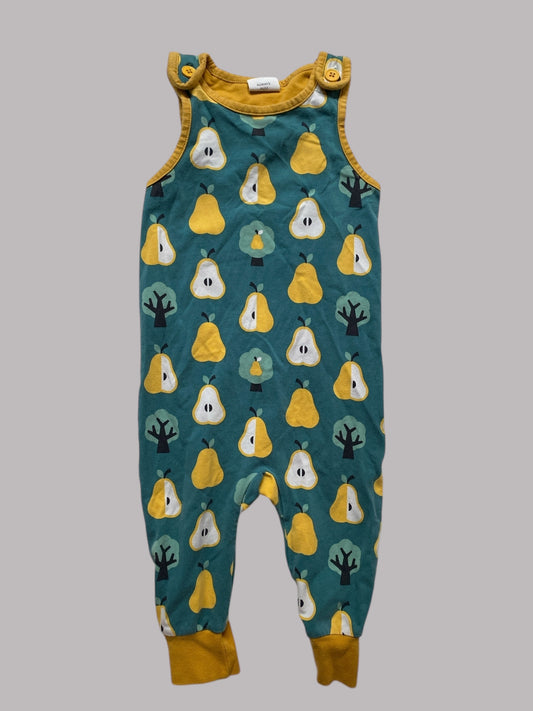 Organic cotton pear dungarees 9-12m (74, generous) | Maxomorra