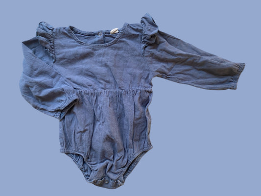 Cotton ruffled onesie 12-24m