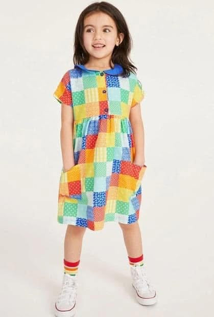 Cotton rainbow dress 3-4y | Little Bird