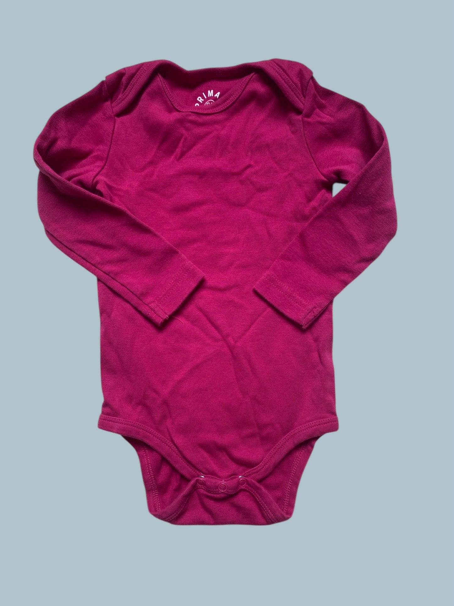 Organic cotton long sleeve onesie 12-18m | Primary - multiple colours
