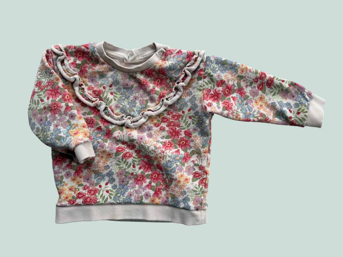 Cotton ruffle flower sweater 9m | H&M