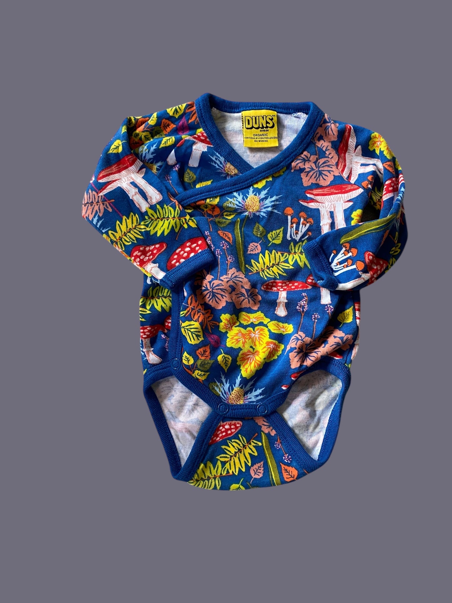 Organic cotton kimono onesie 1-2m/newborn (56) | Duns Sweden