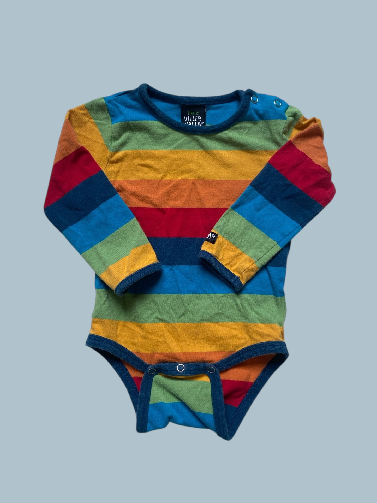 Organic cotton striped long sleeve onesie 6-12m | Villervalla