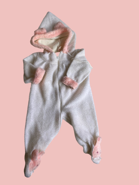Vintage bunny (?) fleece costume/ onepiece 6-9m