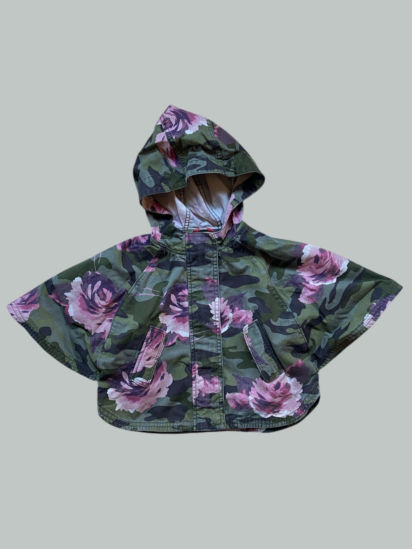 Cotton floral camo poncho jacket 2Y | Gap