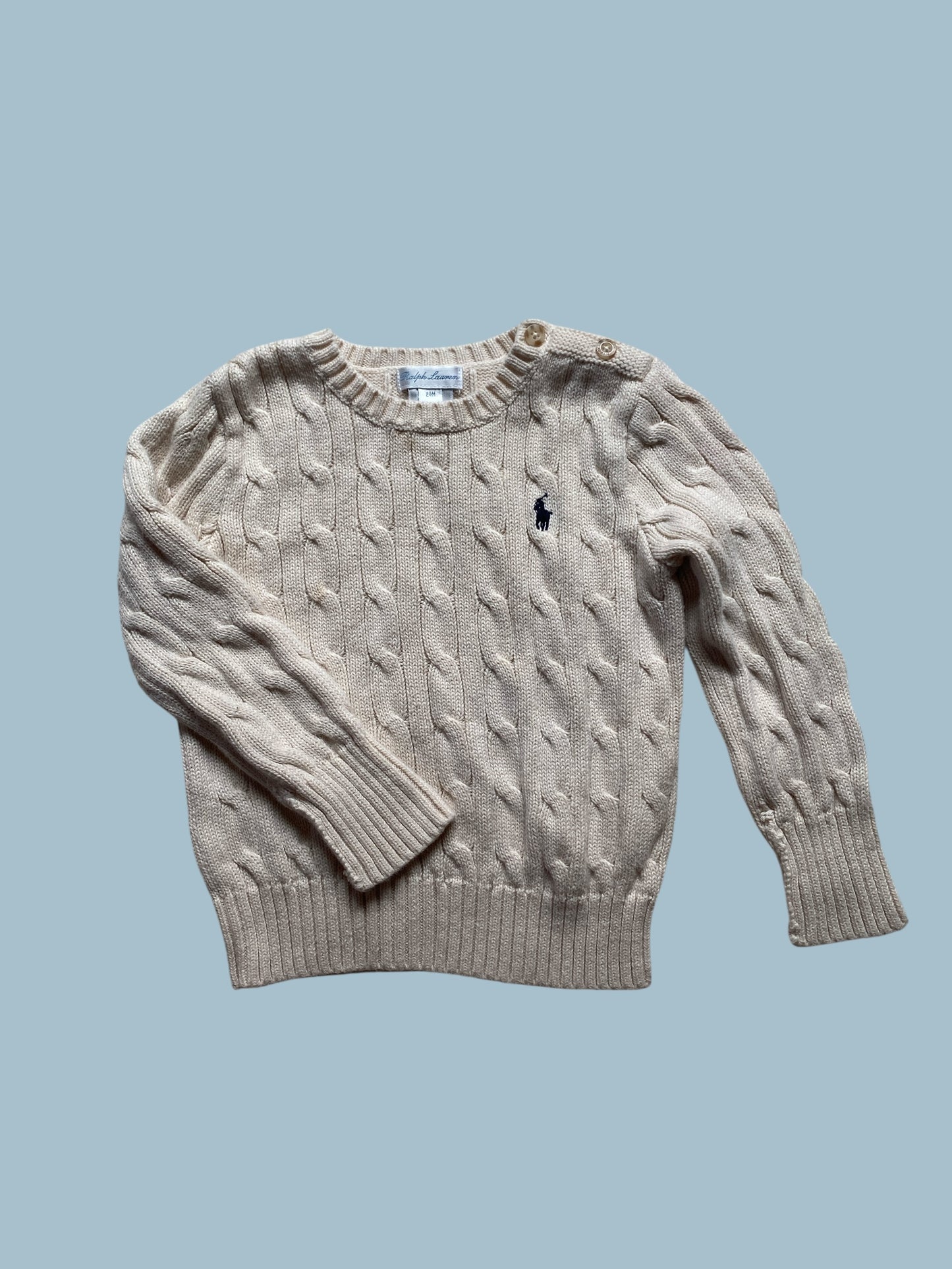 Cream cotton knit sweater 24m/2Y | Ralph Lauren