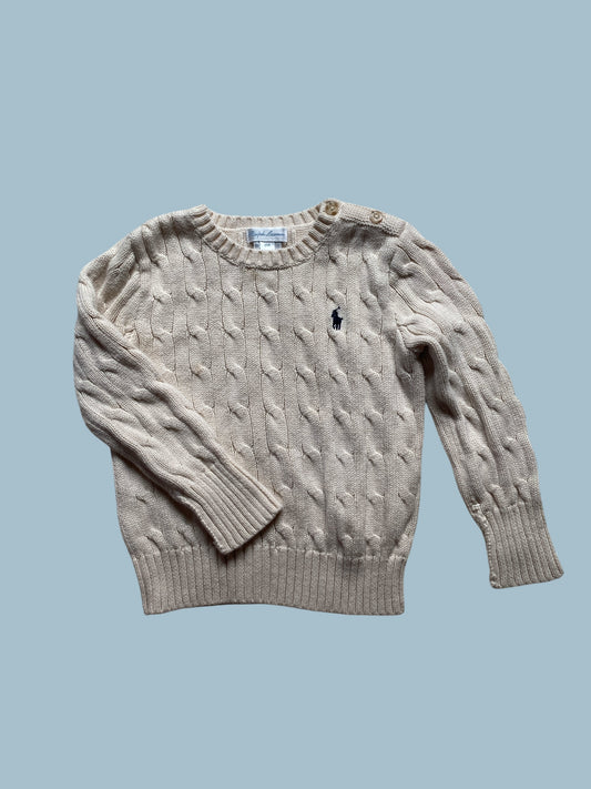 Cream cotton knit sweater 24m/2Y | Ralph Lauren