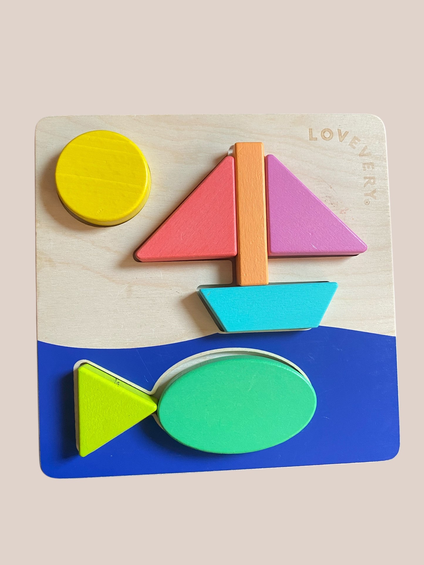 Wooden double sided shape puzzle from 25-27m kit | Lovevery