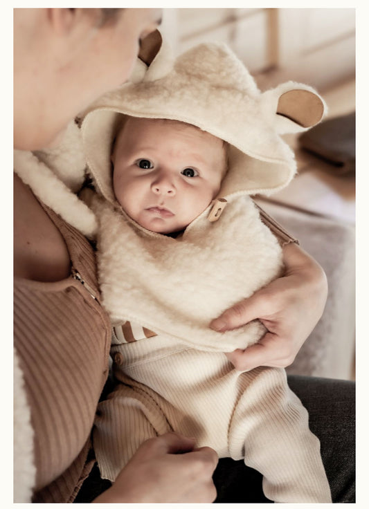Wool baby cape 'Illy' 0-6m | Alwero