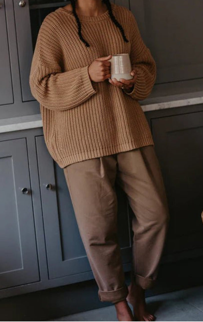 Organic cotton ‘The Cozy Trousers’  adult in grey melange adult 14 US | The Simple Folk