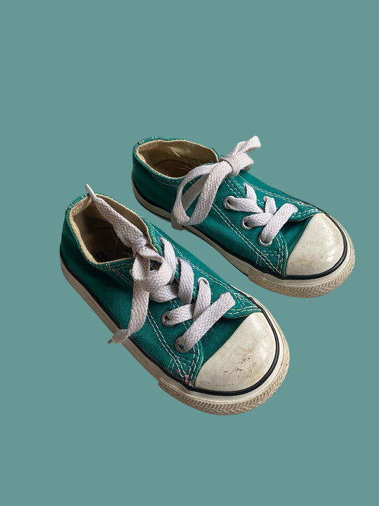 Teal canvas sneakers 7 US little kids | Converse
