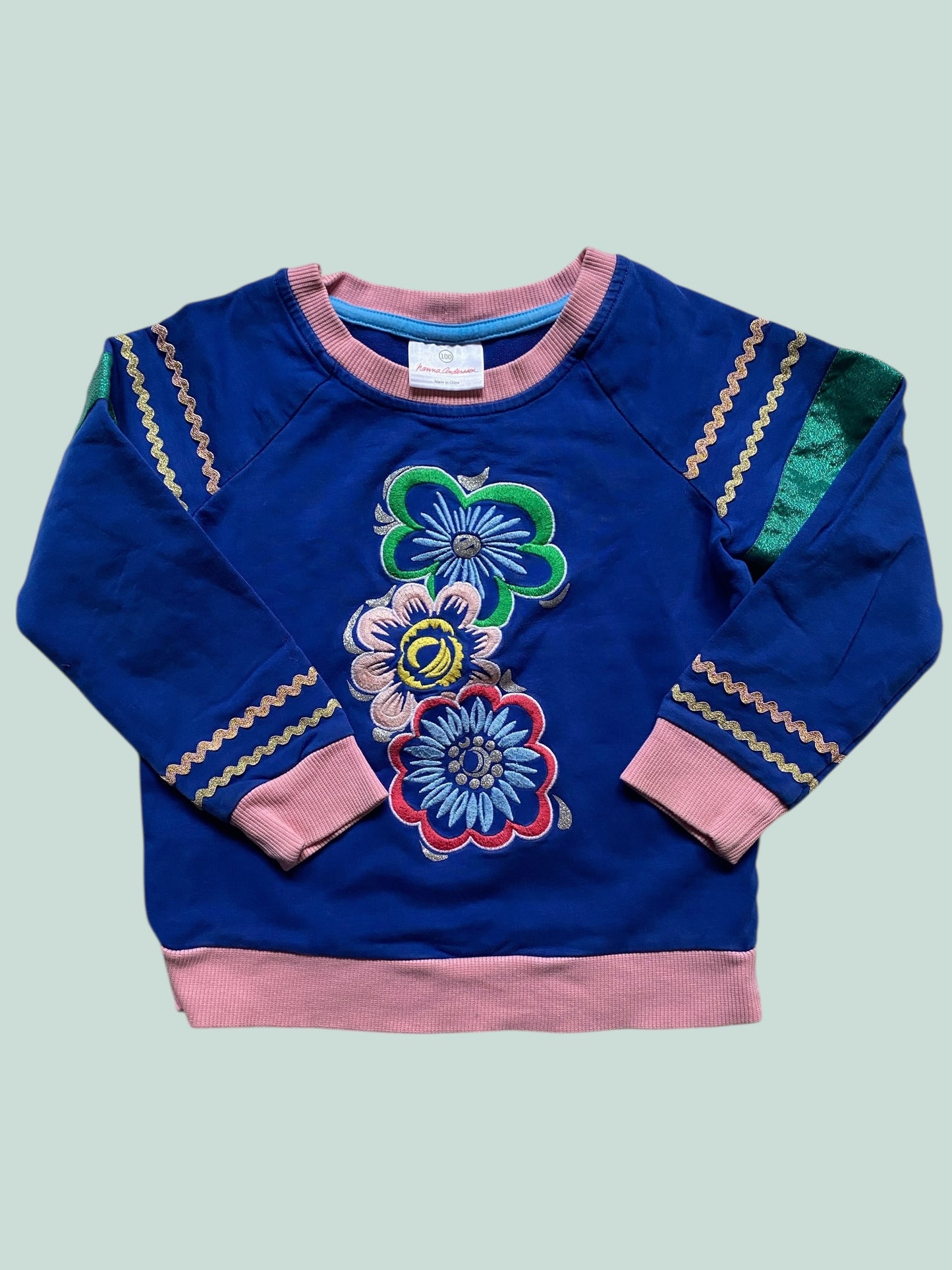 Blue cotton sweater 3-4Y (100) | Hanna Andersson