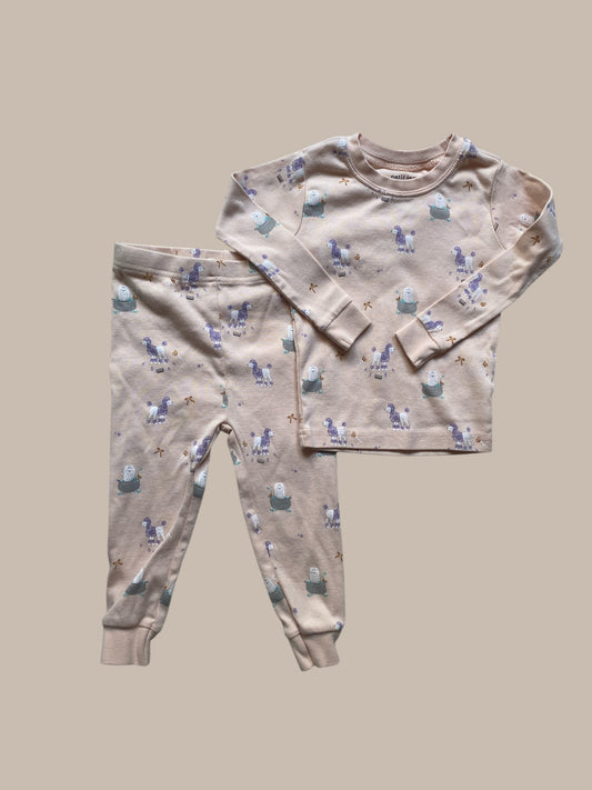 Organic cotton poodle pj set 12m | Petit Lem