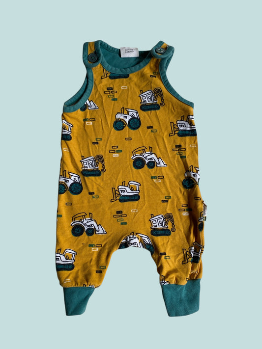 Organic cotton construction romper 1-2m (50/56) | Maxomorra