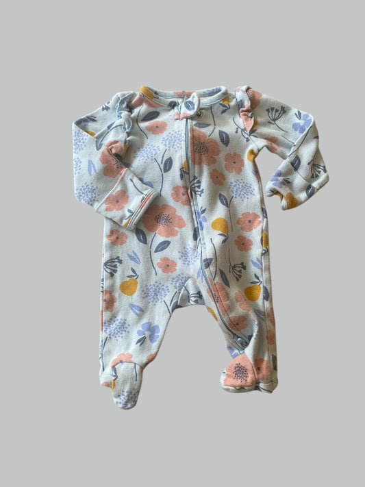 Flower cotton sleeper with 2-way-zip 0m/newborn| Carters