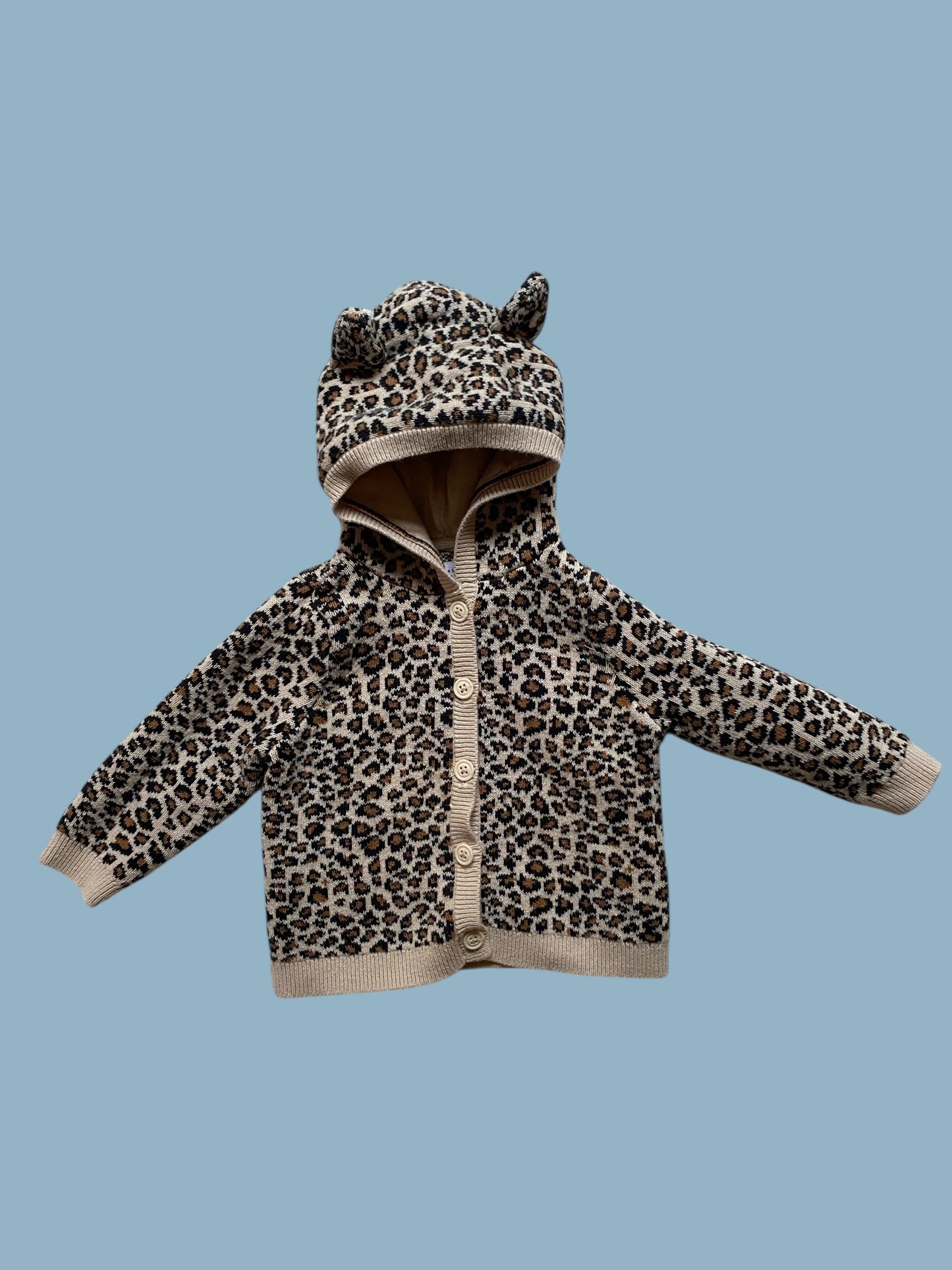Cotton animal print knit cardigan 6-12m | Gap
