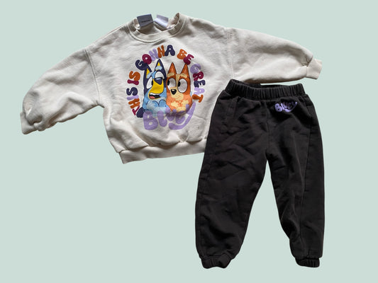 Cotton Bluey sweater and jogger set 3Y | Zara