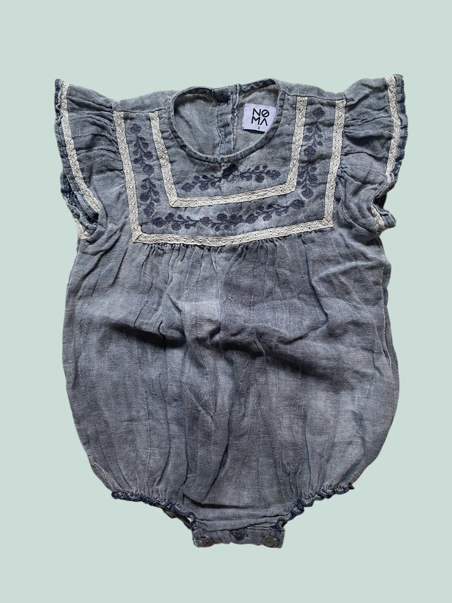 Beautiful ramie bloomer romper 2Y | Noma