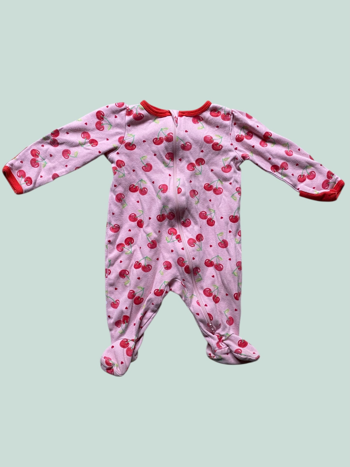 Cotton cherry zip-down sleeper 0-3m | Wondernation