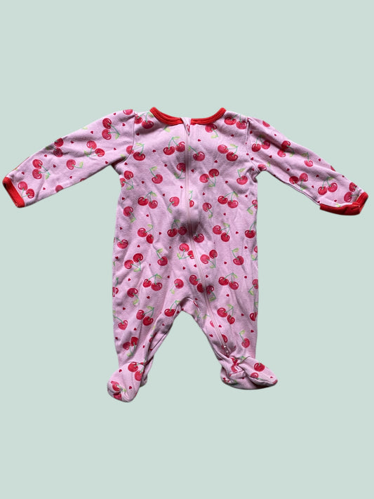 Cotton cherry zip-down sleeper 0-3m | Wondernation
