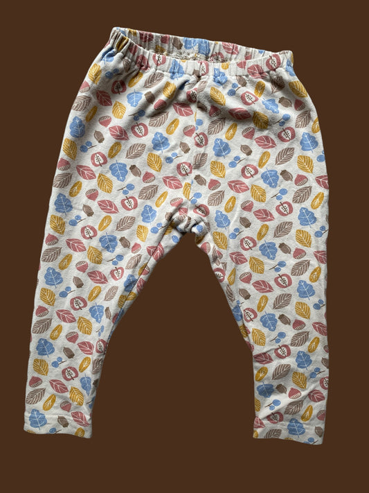 Fall leaves cotton leggings 18-24m | Uniqlo