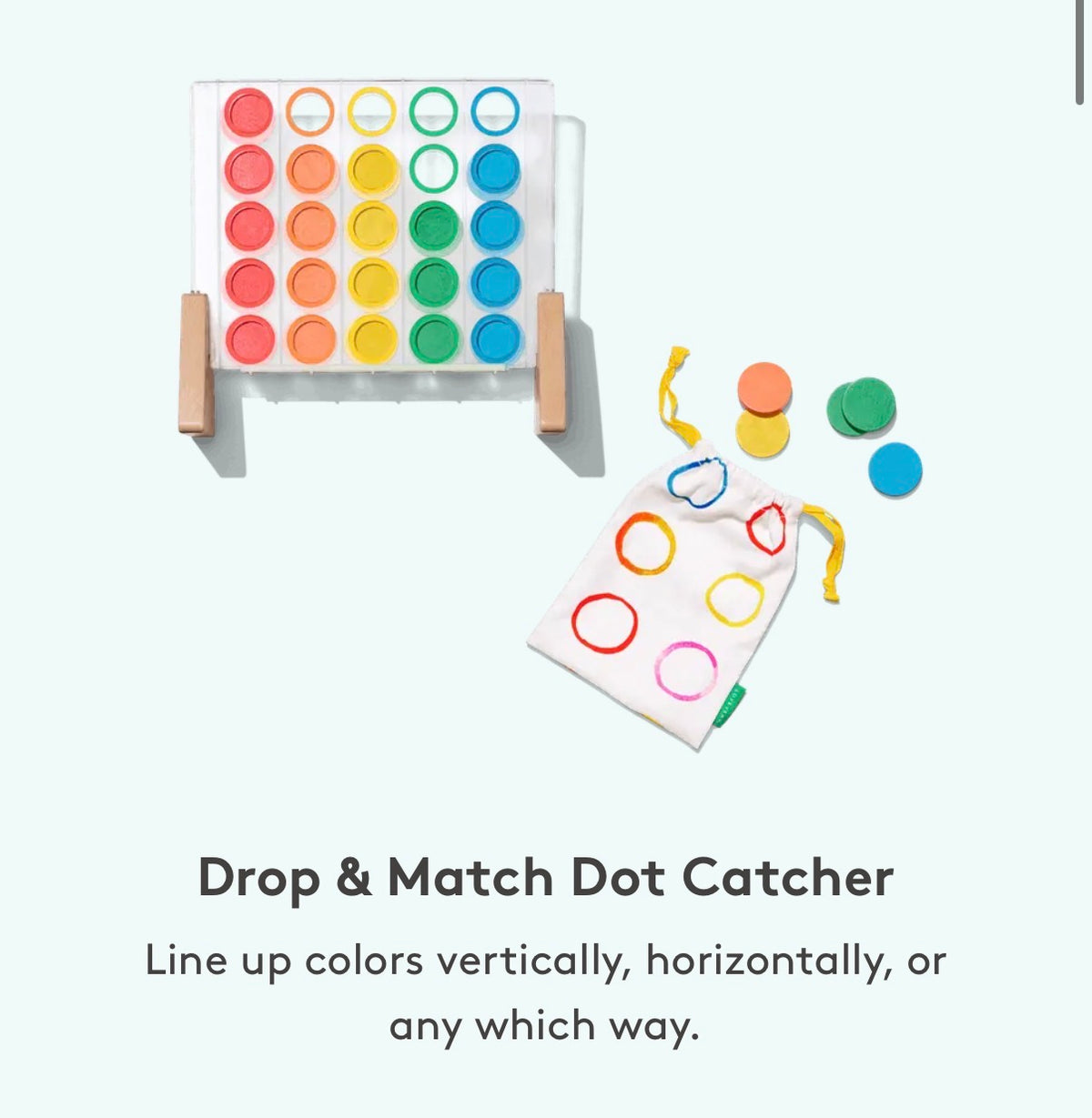 Drop and match dot catcher
