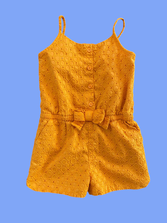 Orange cotton romper 4Y | Gap