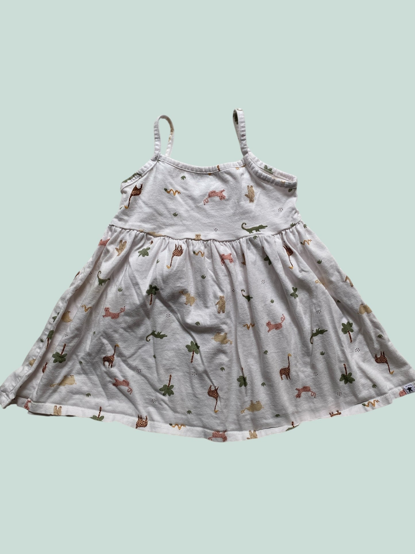 Organic cotton safari animal dress 2-3Y | Rise Little Earthling