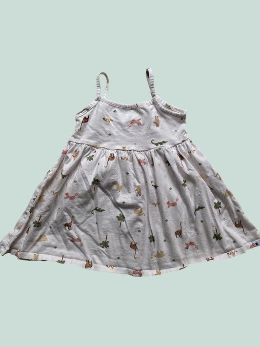 Organic cotton safari animal dress 2-3Y | Rise Little Earthling