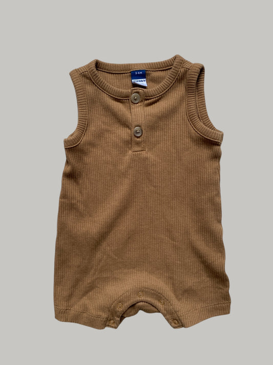 Cotton blend rib onesie 3-6m | Old Navy