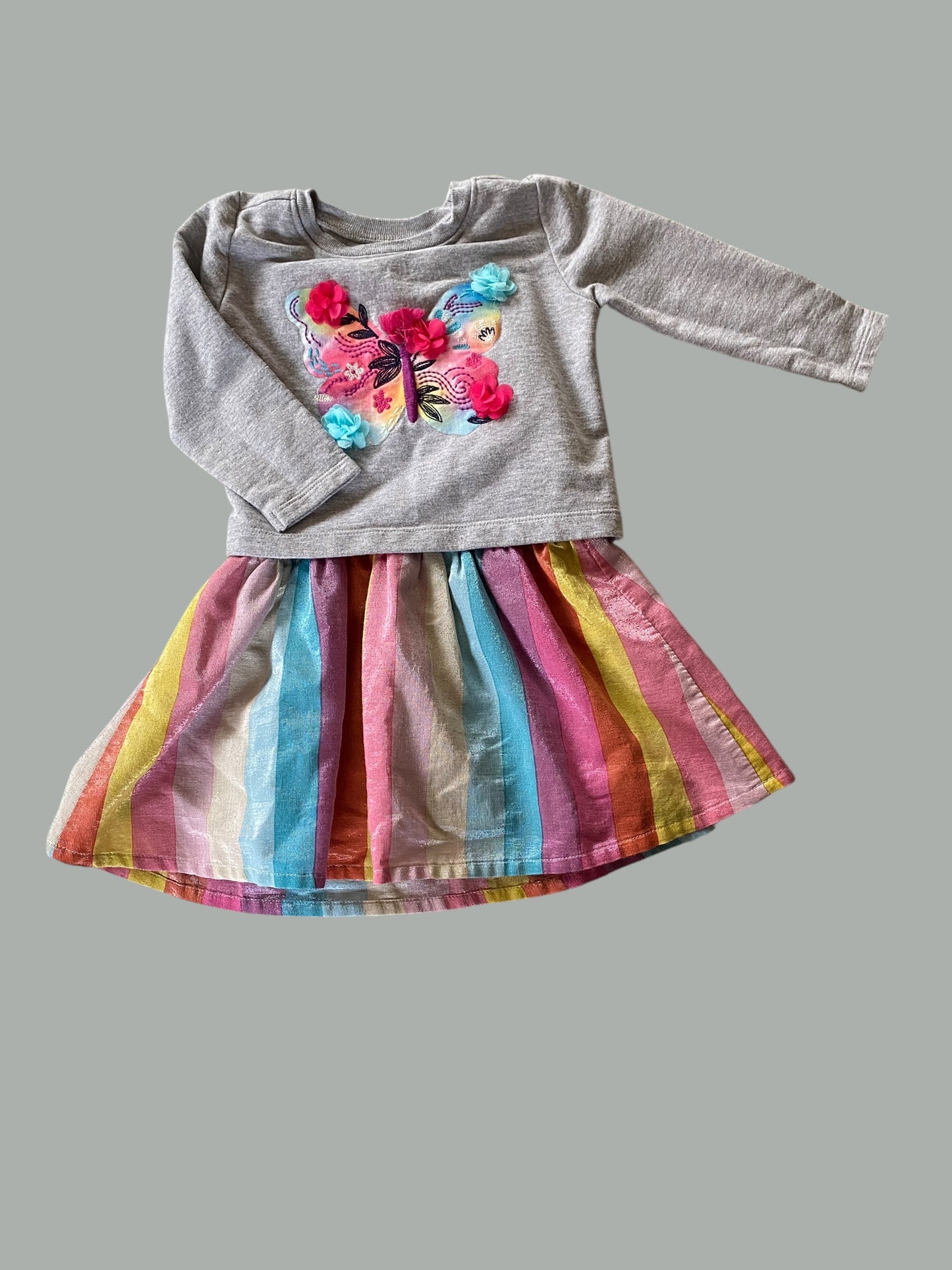 Metallic rainbow butterfly dress 2Y | Hatley