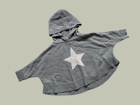 Cotton knit star hoodie poncho sweater 3Y | Gap