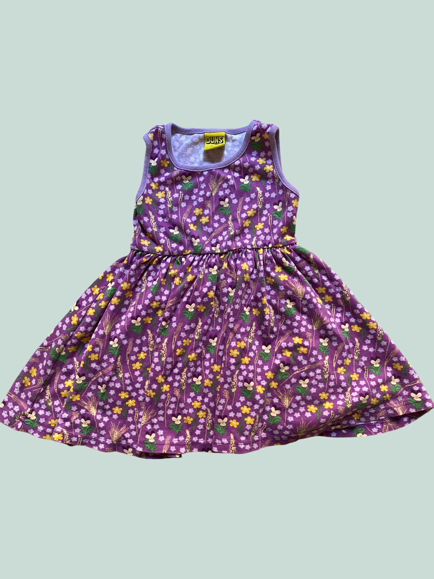 Organic cotton flower dress 2-3Y (98, generous) | Duns Sweden