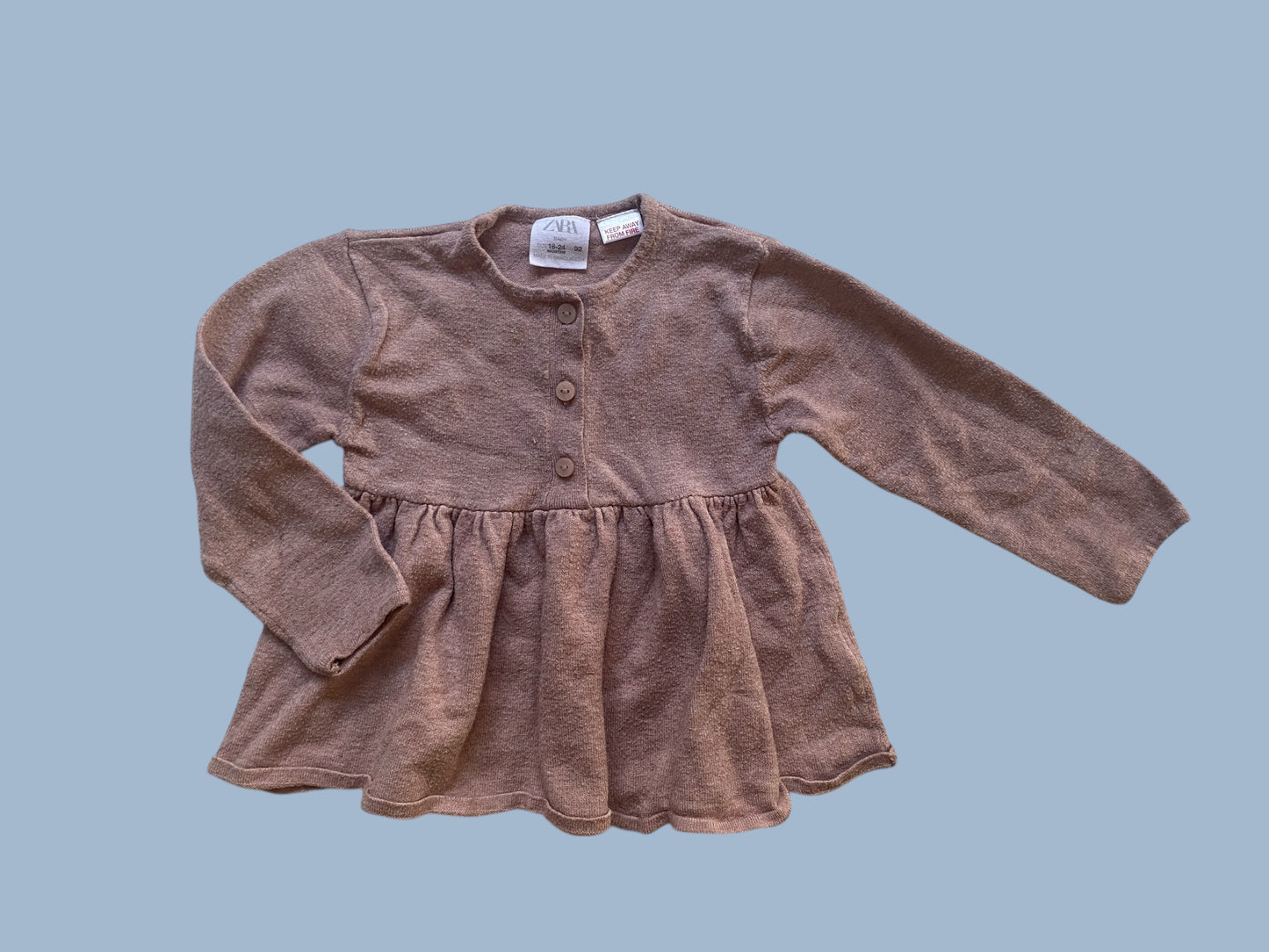 Viscose blend rose dress 18-24m | Zara