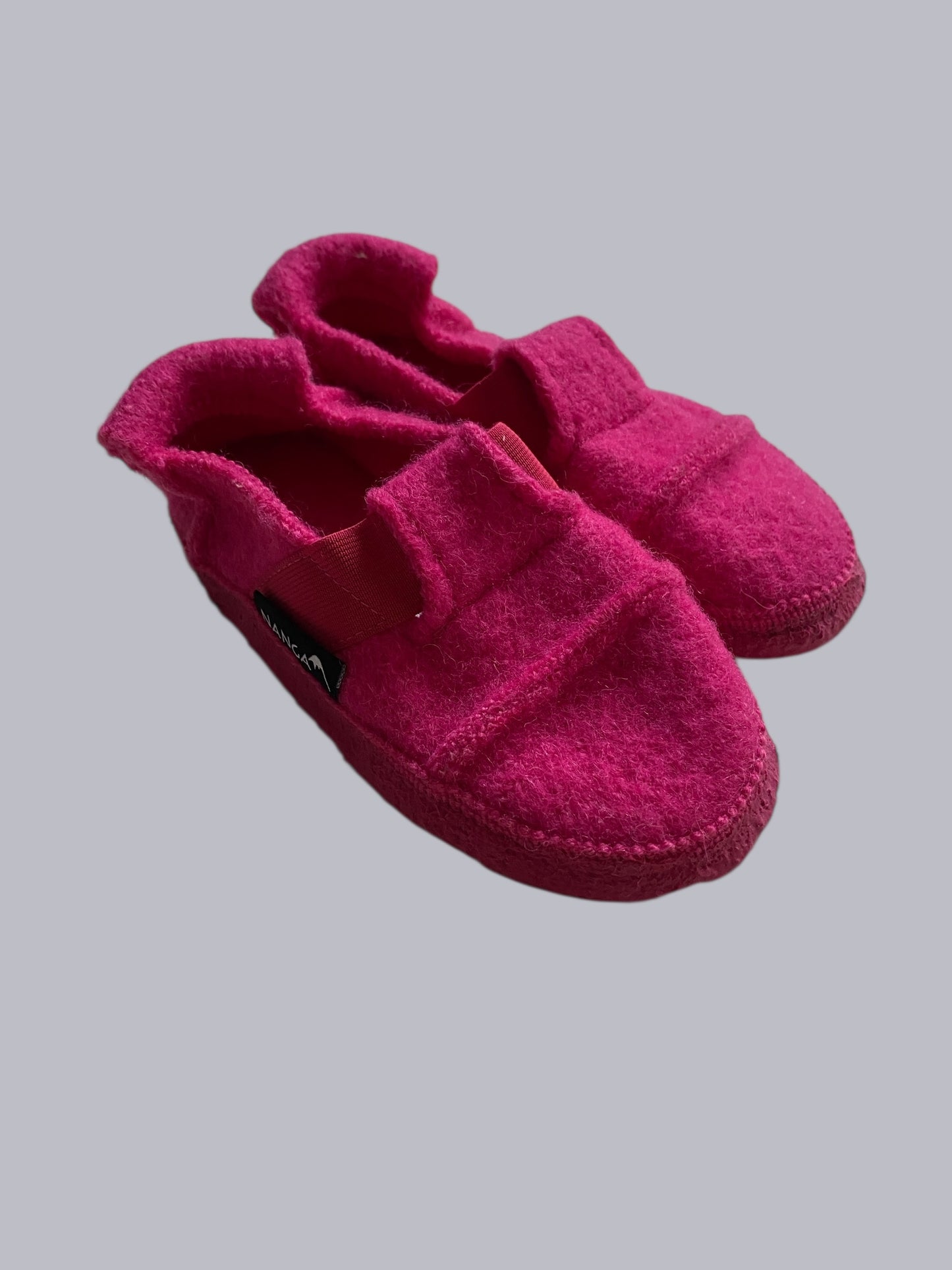 Soft purple boiled wool slippers with rubber soles 11US Little Kid (28 EU) | Nanga NEW