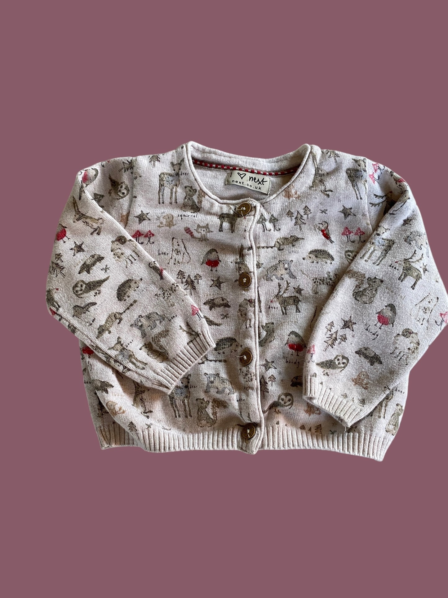 Cotton winter animal cardigan 9-12m | Next UK