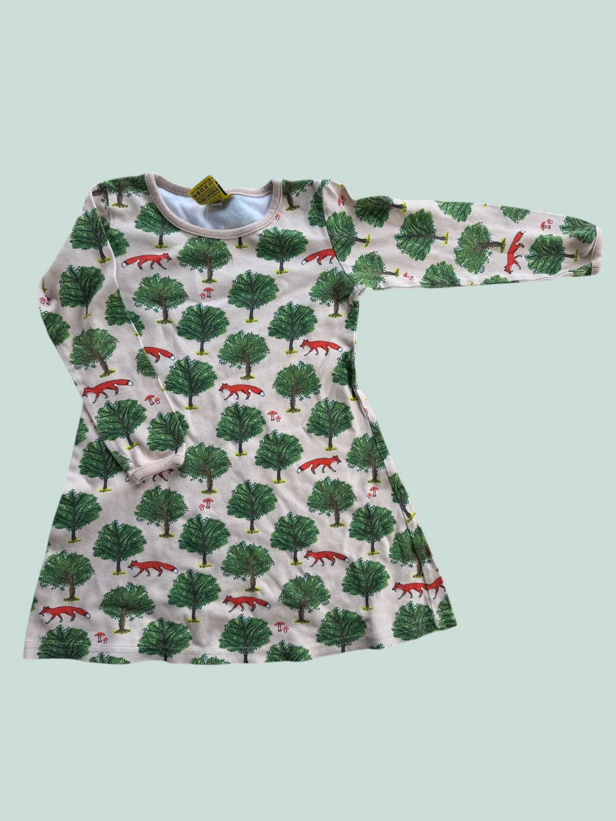 Organic cotton fox and forest dress 4-5Y (110) | Duns sweden