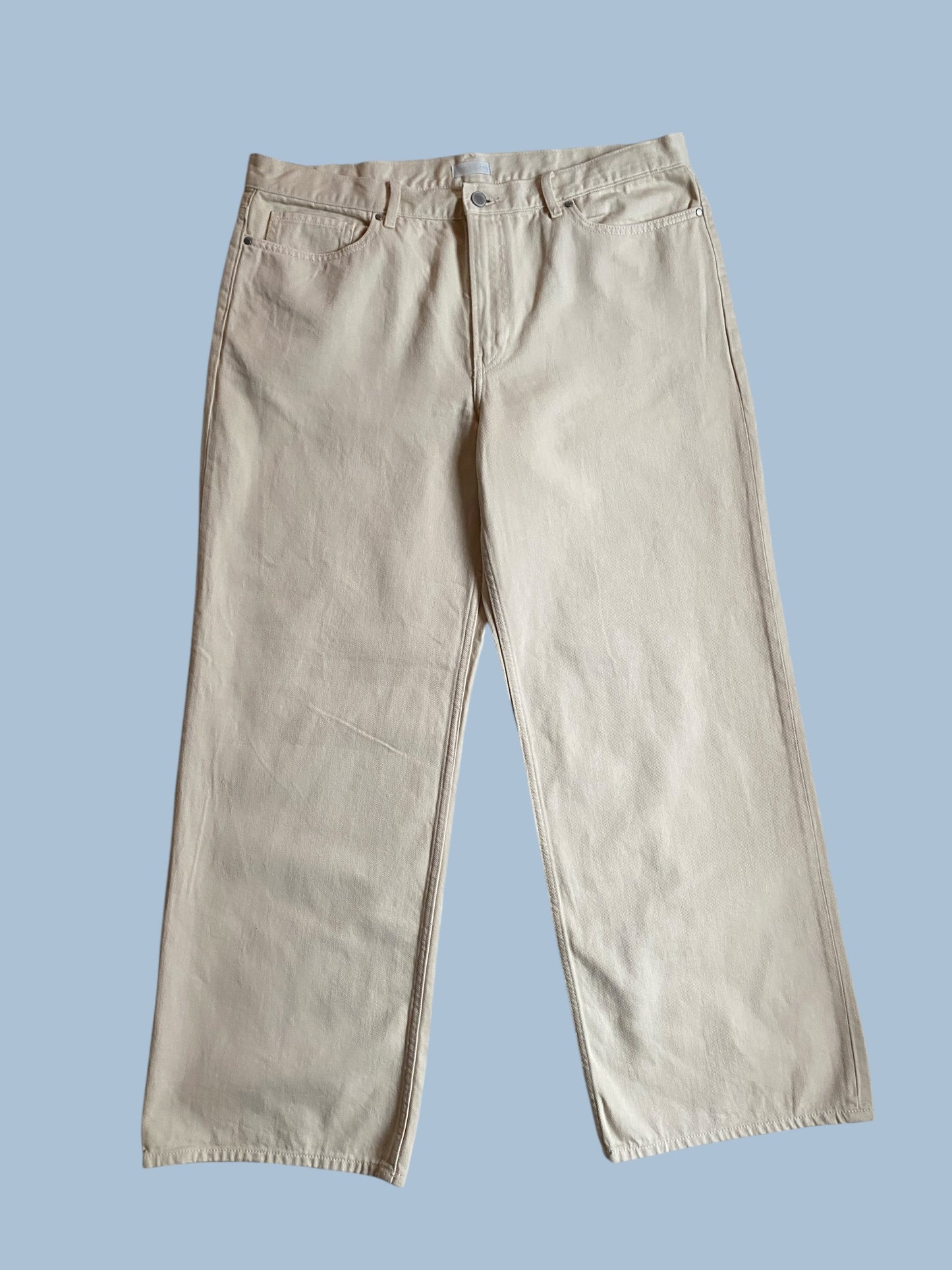 Cream wide straight low waist jeans 32x31 | Uniqlo