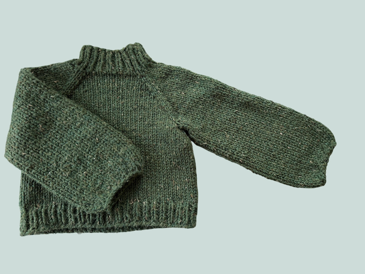 Handmade green wool sweater women's size xs/s womens