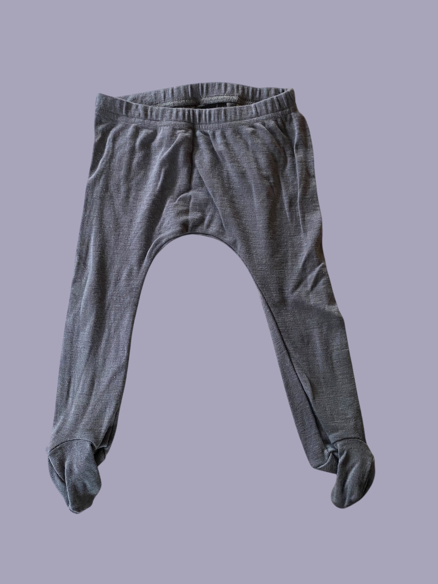 Organic merino wool pants with feet 6-12m | Nui