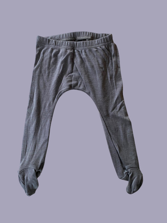 Organic merino wool pants with feet 6-12m | Nui