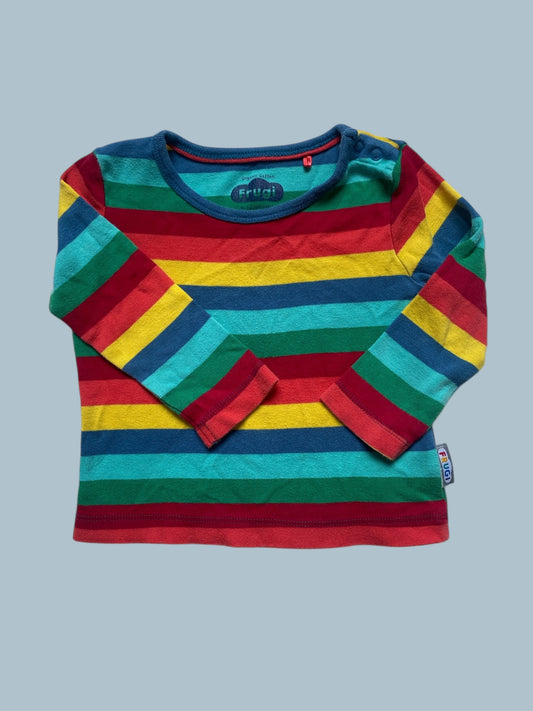 Organic cotton striped long sleeve top 6-12m (generous) | Frugi
