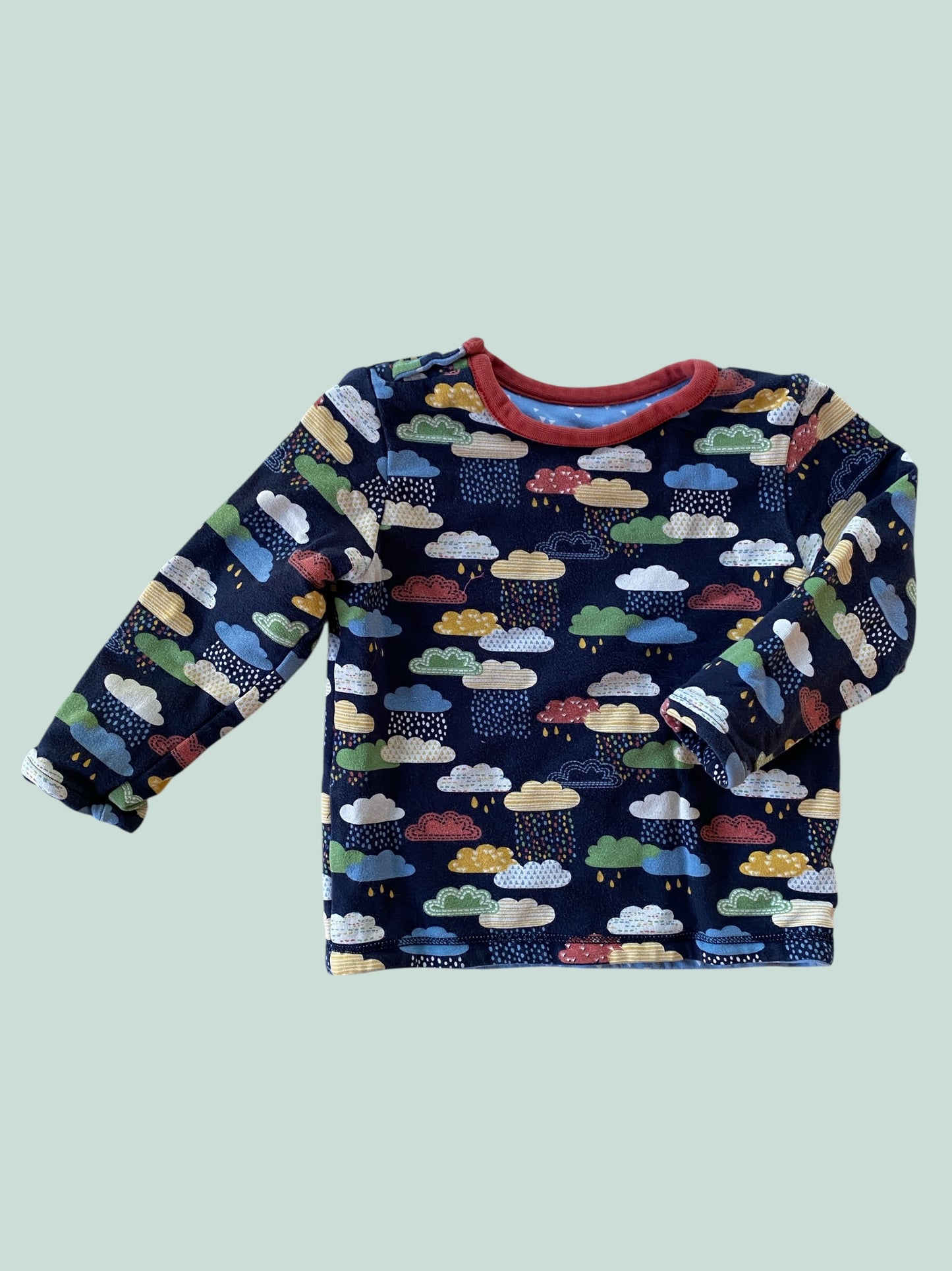 Organic cotton reversible long sleeve top 6-12m (generous) | Frugi