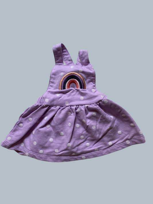 Cotton blend rainbow pinafore dress 3m | Pekkle