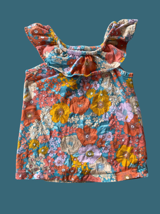 Cotton flower ruffle tank 6Y | Carter’s