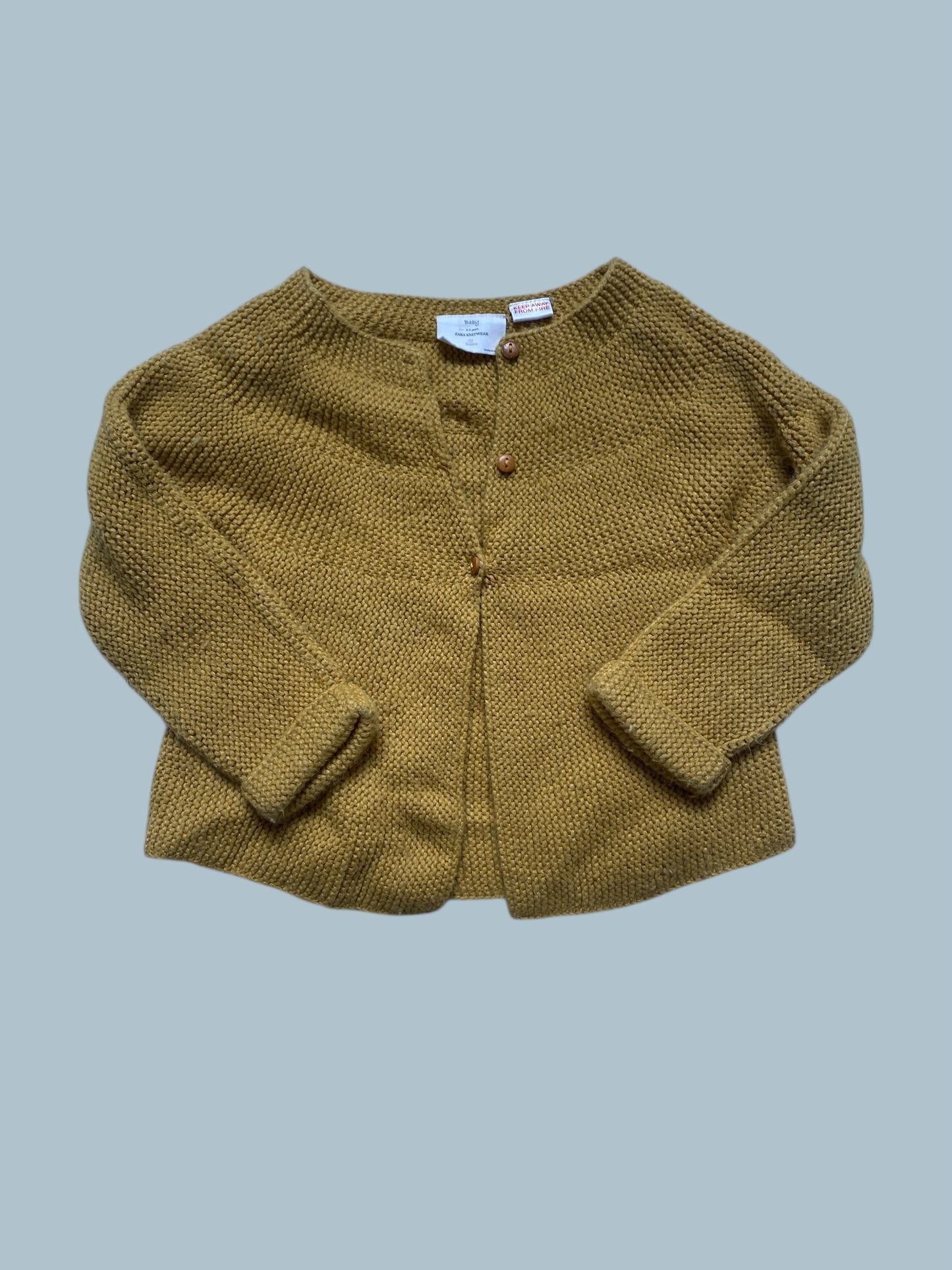 Cotton blend yellow knit cardigan 2-3Y | Boden