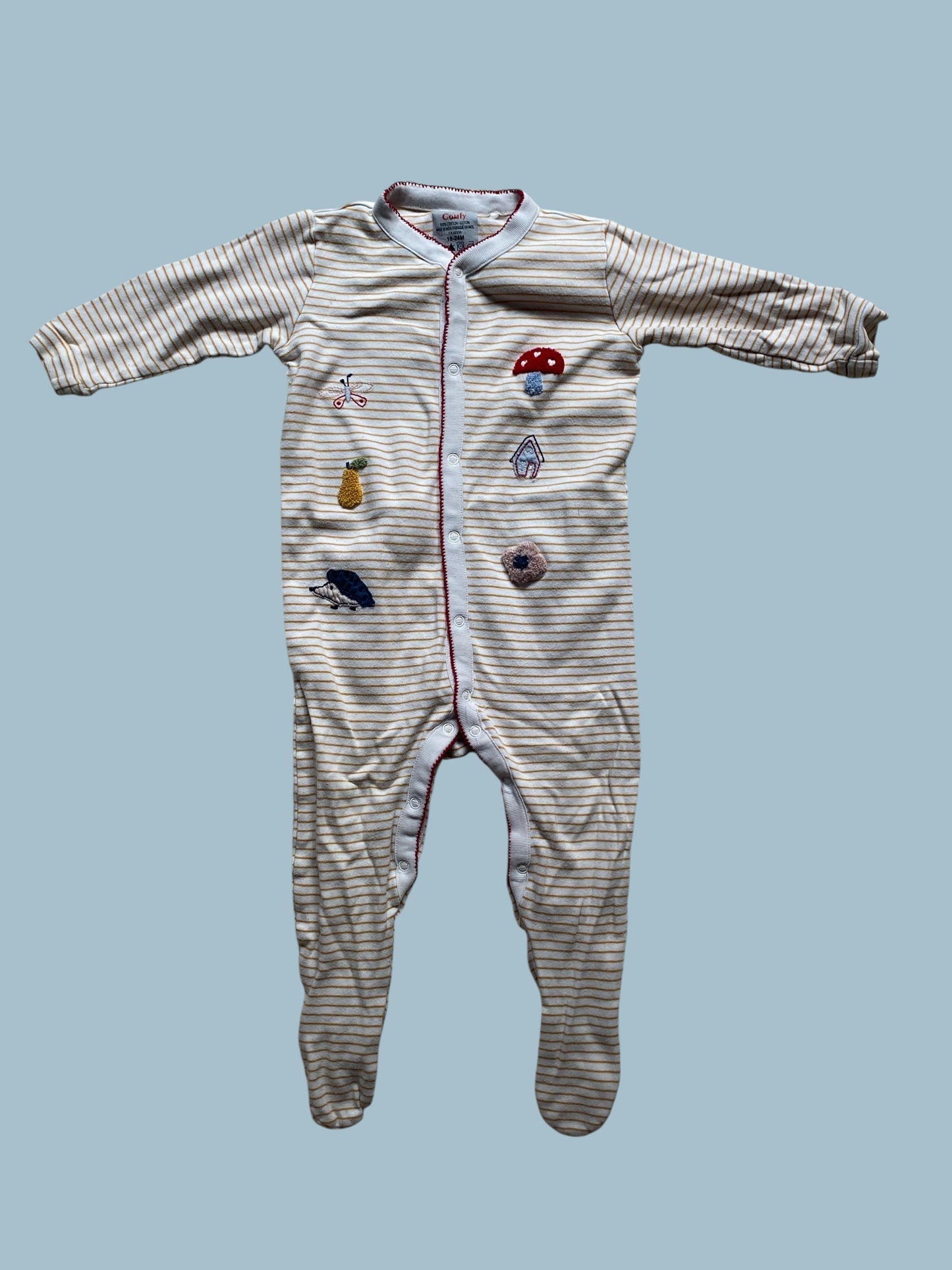 Footed snap sleeper with mushroom etc 18-24m | Comfy
