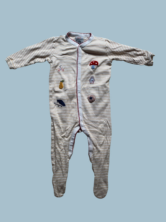 Footed snap sleeper with mushroom etc 18-24m | Comfy