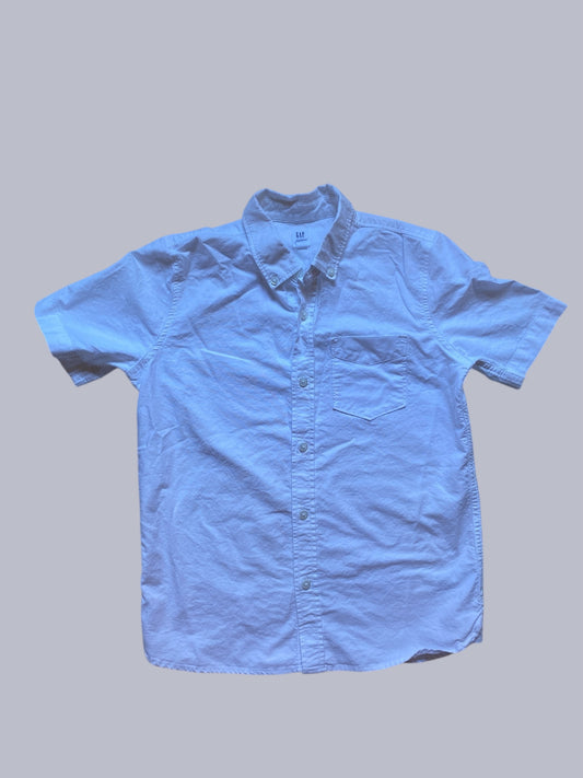 White thick cotton button up shirt 10Y | Gap